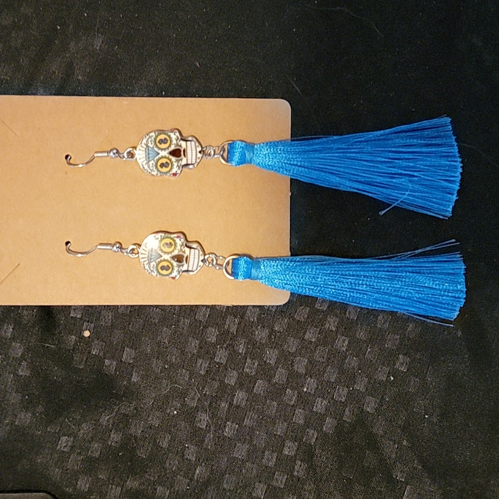 Beautiful Handmade candy skull earrings
